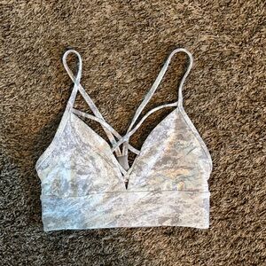 LULULEMON Light Gray Marble Strappy bra